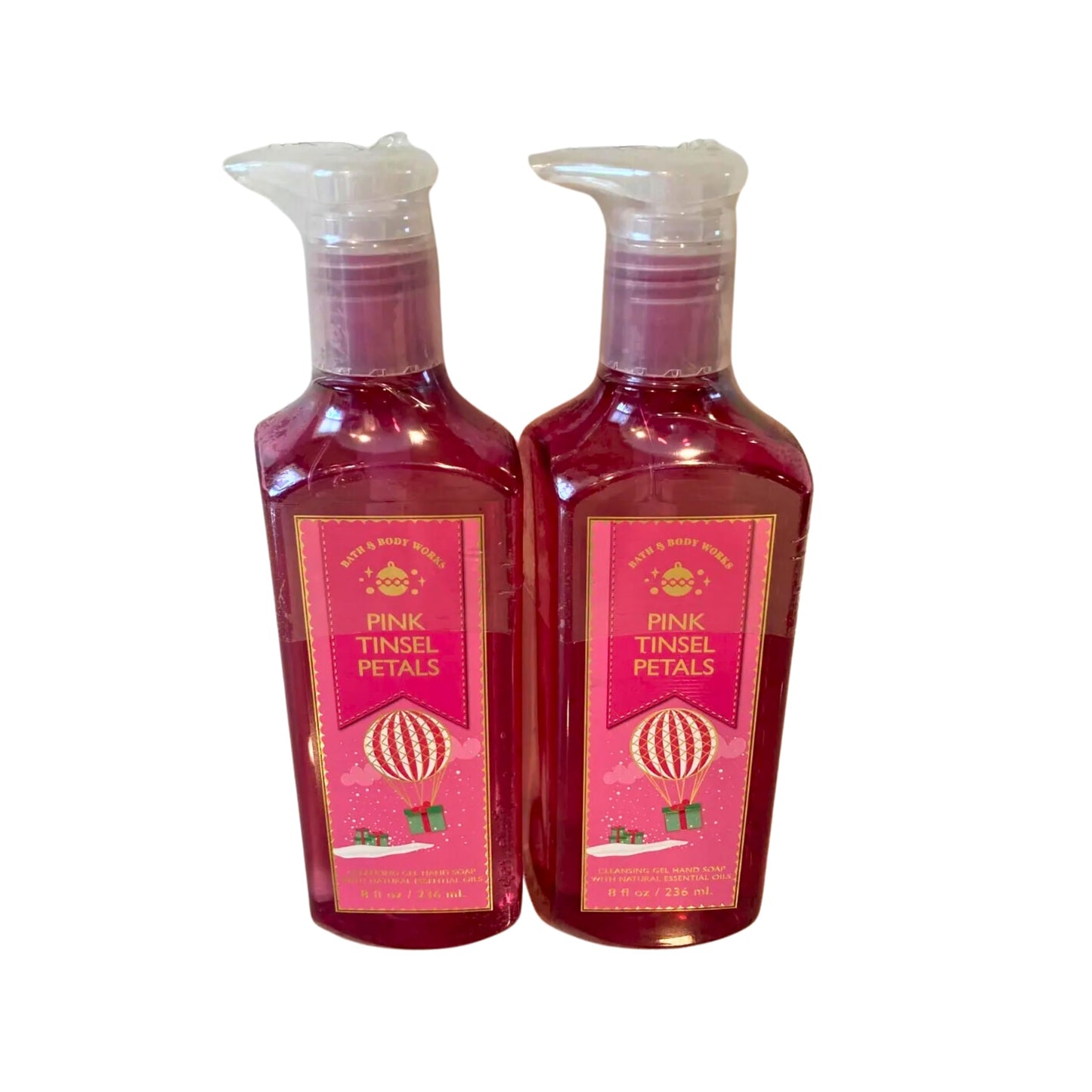 Bath & Body Works Cleansing Gel Hand Soap, Pack of 2, 8oz Each Bottle (Pink Tinsel Petals) Beauty & Personal Care Bath & Body Works