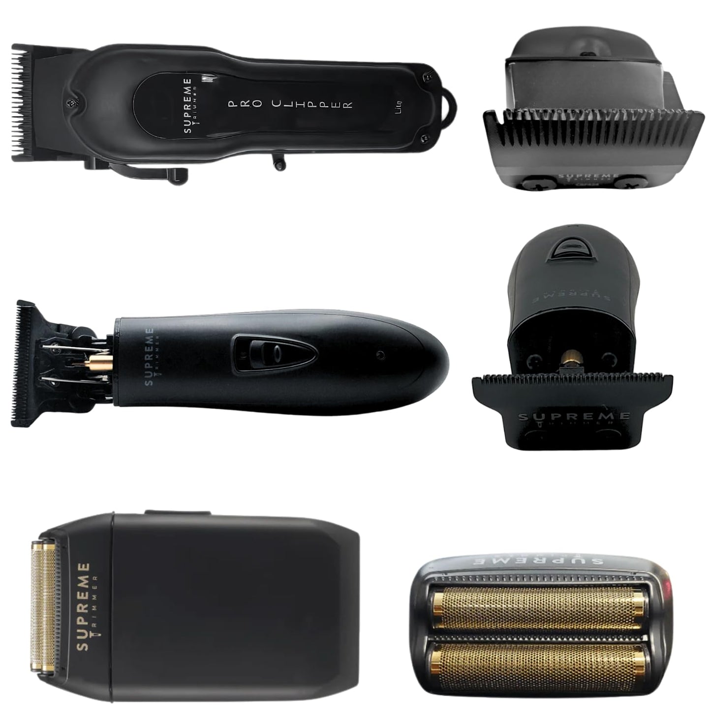 Supreme Trimmer 3-in-1 Barber Bundle - Pro Clipper Lite, T-Shaper Trimmer & Crunch Foil Shaver - Professional Beard Trimmer Men’s Hair Clipper Kit Beauty and Personal Care Supreme Trimmer