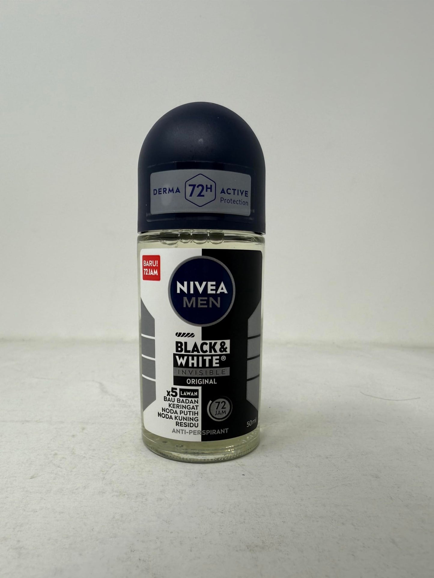 Nivea Men Black & White Invisible Fresh Roll On Deodorant 50ml - 72H Anti-Perspirant Protection - No White Marks or Yellow Stains - Long-Lasting Beauty and Personal Care NIVEA