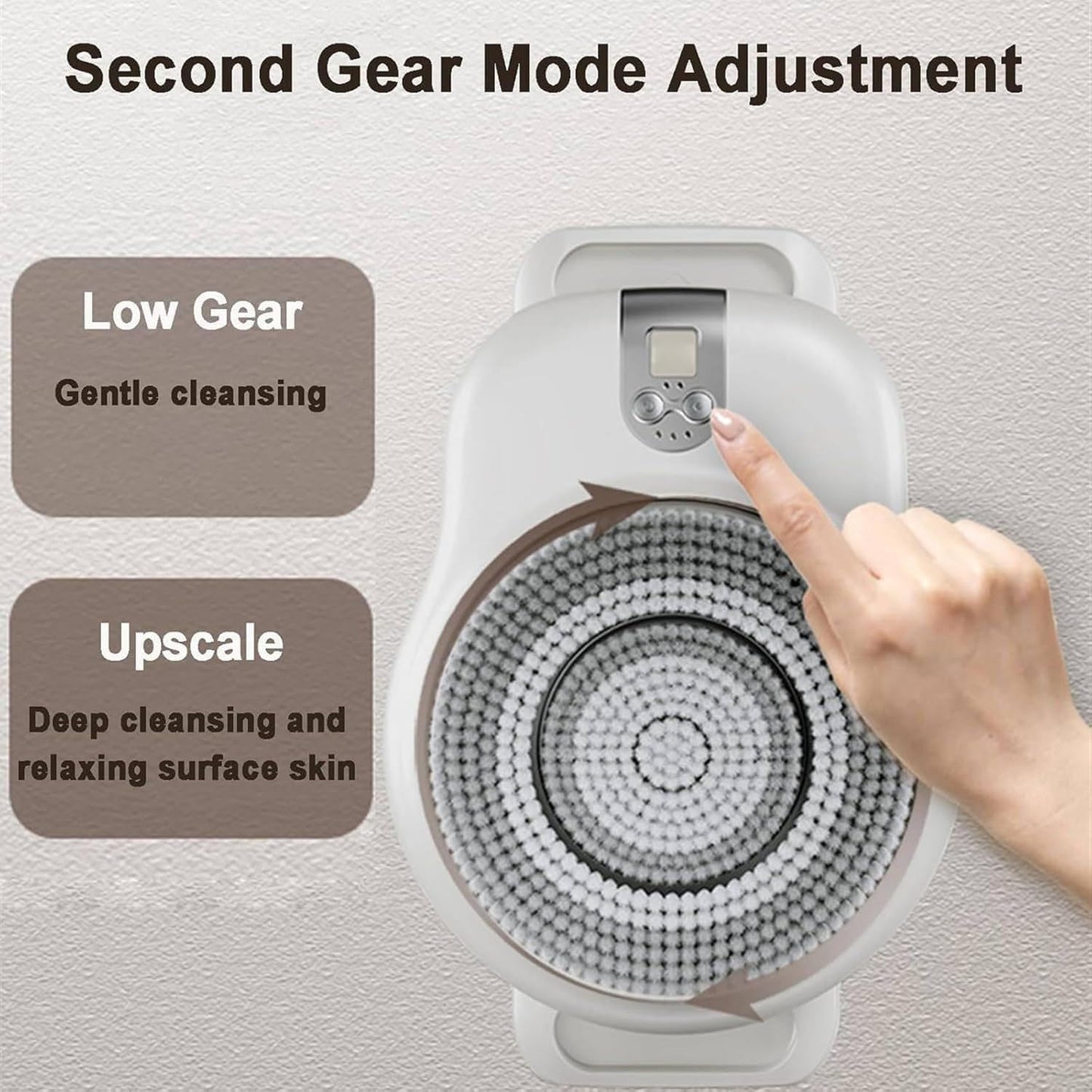 Smart Wall Mounted Exfoliating Brush, Shower Wall Mounted Back Scrubber, Shower Back Scrubber Wall Mounted with 7in Brush Head, 360° Rotation, 2-Speed Beauty and Personal Care LZDOYY