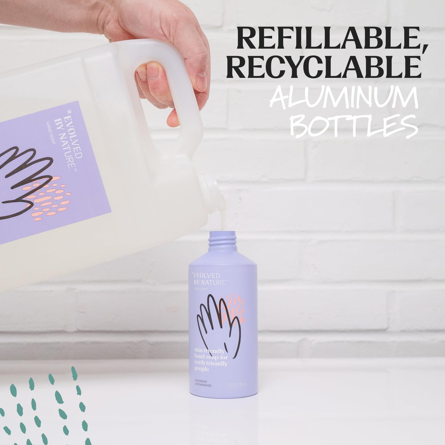 EVOLVED BY NATURE Liquid Hand Soap Refill, 128 Oz, Lavender Lemongrass, Biodegradable Formula Beauty & Personal Care EVOLVED BY NATURE