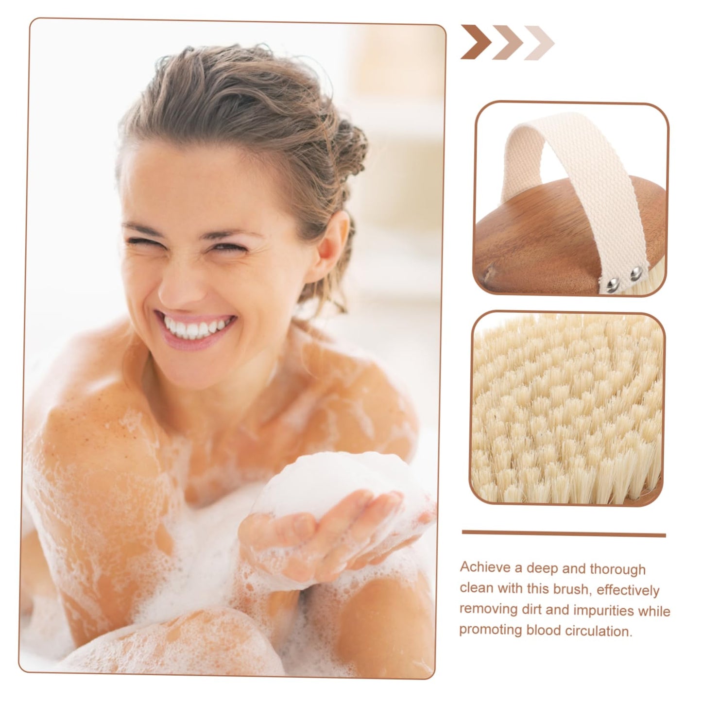 Veemoon Body Scrubber Brush with Ergonomic Handle Design for Dry Wet Use Gentle Exfoliating Bath Brush for Refreshing Skin Shower Bath Routine Beauty and Personal Care Veemoon
