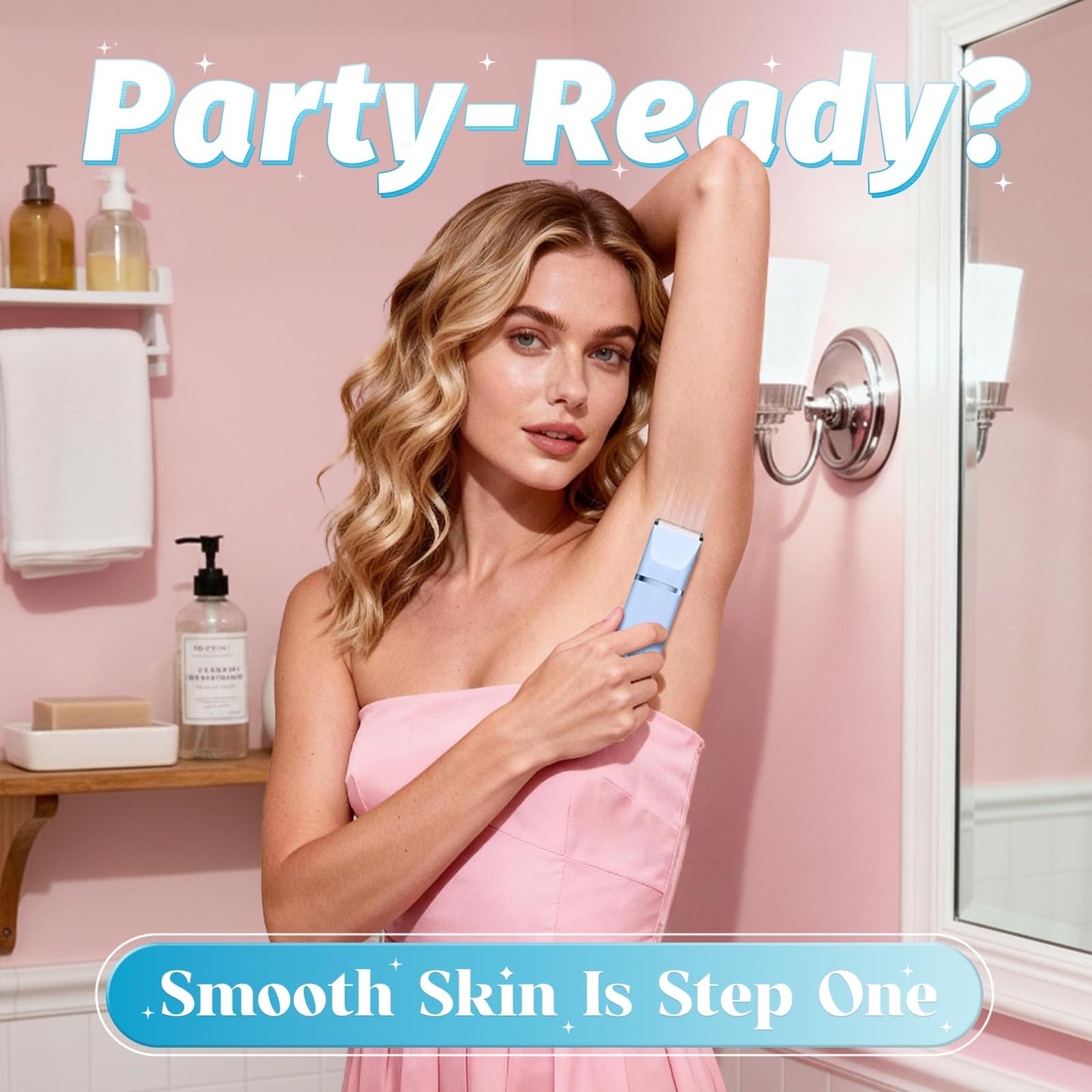 Bikini Trimmer for Women, IPX7 Waterproof, Painless Rechargeable Electric Razor Remover, 2-in-1 Facial & Pubic Hair Removal for Sensitive Skin Beauty and Personal Care AIDIAM