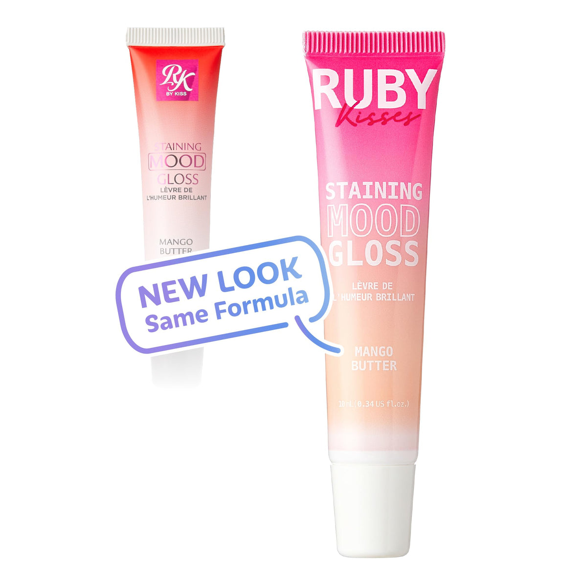 Ruby Kisses pH Lip Gloss, Pink Tinted Lip Balm Stain, Mood Color Changing Lipstick with Mango Butter for Long-Lasting Hydration Beauty & Personal Care Ruby Kisses