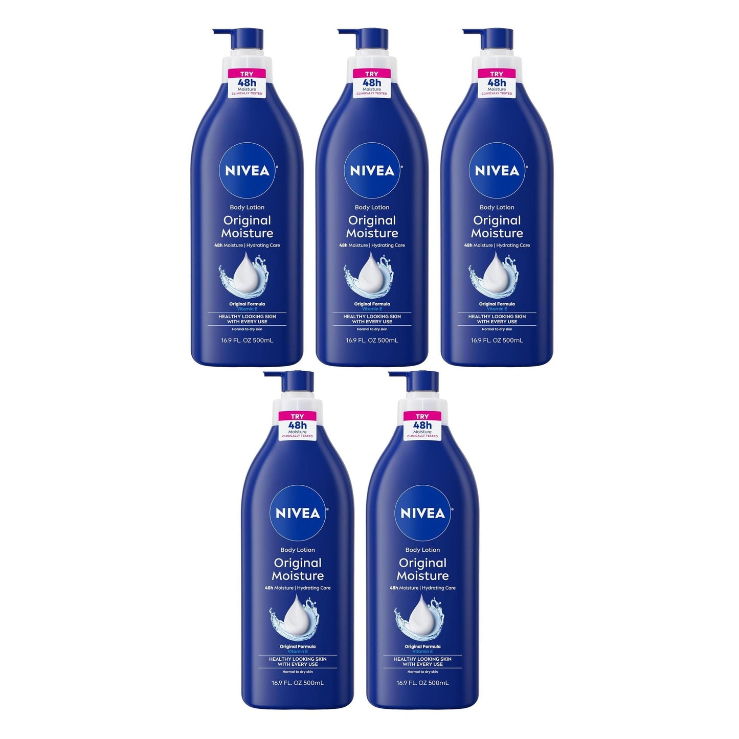 Nivea Original Daily Moisture Body Lotion 16.9 oz (Pack of 5) Beauty & Personal Care NIVEA