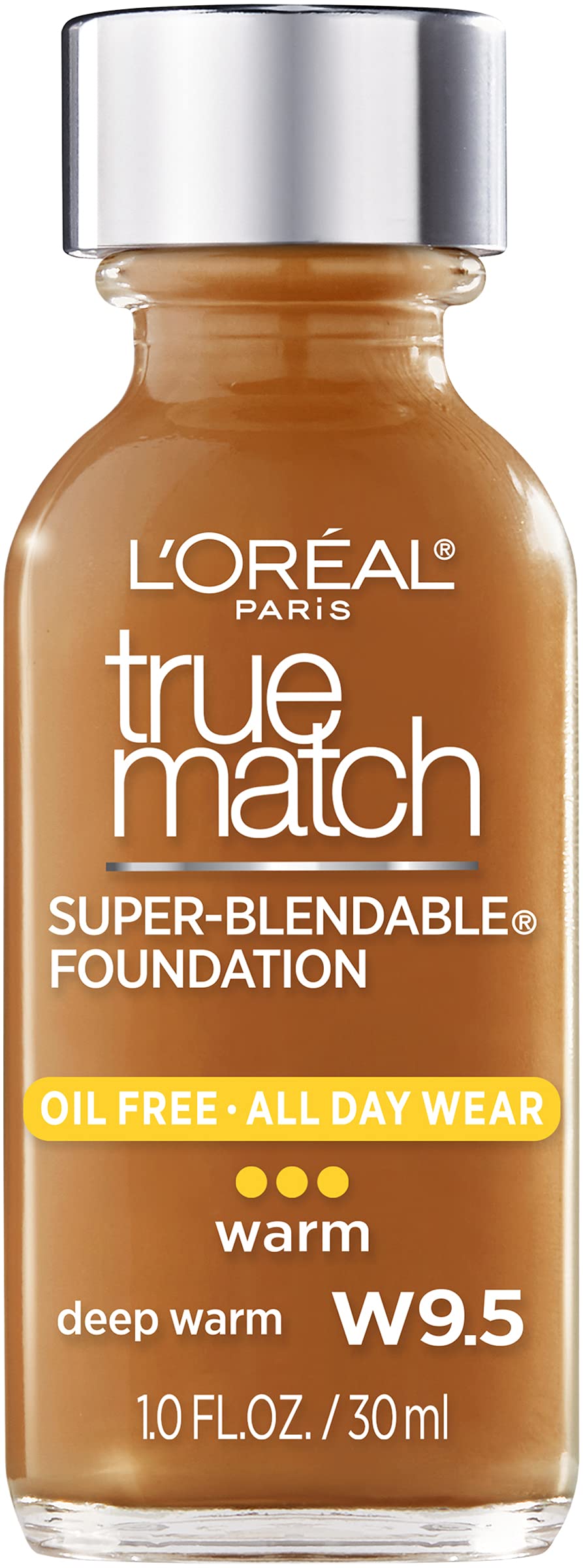L’Oréal Paris Makeup True Match Super-Blendable Liquid Foundation, Deep Warm W9.5, 1 Fl Oz,1 Count Beauty & Personal Care L'Oreal Paris