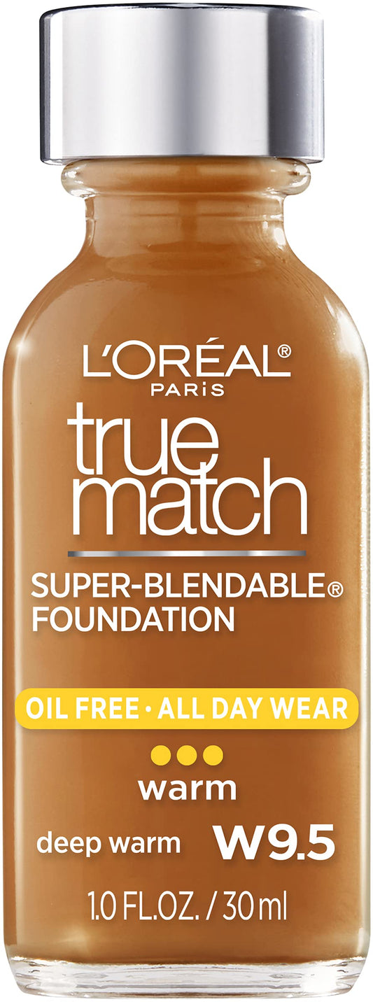 L’Oréal Paris Makeup True Match Super-Blendable Liquid Foundation, Deep Warm W9.5, 1 Fl Oz,1 Count Beauty & Personal Care L'Oreal Paris