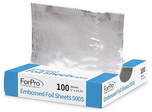 ForPro Professional Embossed Pop-Up Hair Foil Sheets for Salon Hair Color & Highlights, Pre-Cut Aluminum Foils, Non-Slip Embossed Texture, 5" W x Beauty & Personal Care ForPro Professional Collection