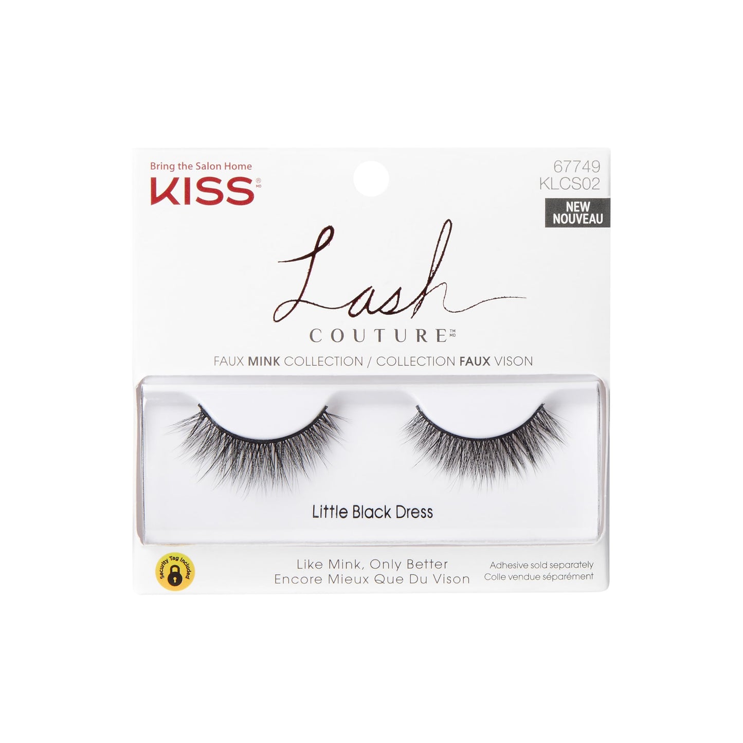 KISS Lash Couture Faux Mink Collection False Eyelashes, ‘Little Black Dress’, 10mm, Easy to Apply, Reusable, Vegan & Cruelty free, No Damage Beauty & Personal Care KISS