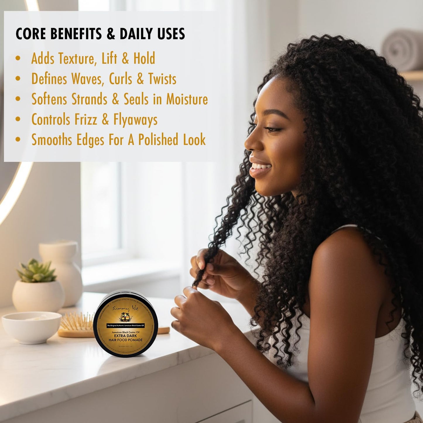 Sunny Isle Extra Dark Jamaican Black Castor Oil Hair Food Pomade - Moisturizes, Fights Dandruff, Frizz Control - 4 oz Beauty & Personal Care Sunny Isle