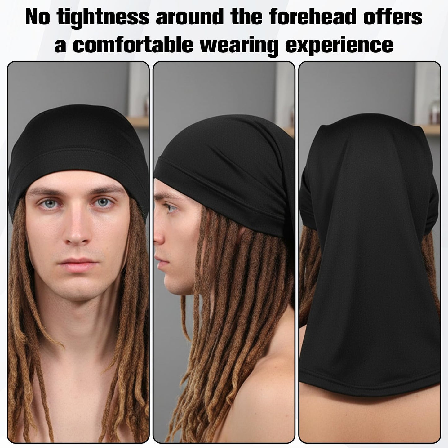 2 PCS Elastic Dreadlock Cap, Wide Stretchable Loc Cap for Men Women, Silky Loc Sock to Protect Hair Beauty and Personal Care Tweruna