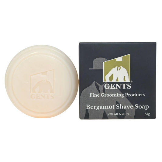 GENTS Traditional Men’s Shaving Soap - 97% Natural Wet Shave Bar with Shea Butter & Glycerin - Rich Lather Formula for Smooth Shave - 3oz Bergamot Beauty and Personal Care G.B.S