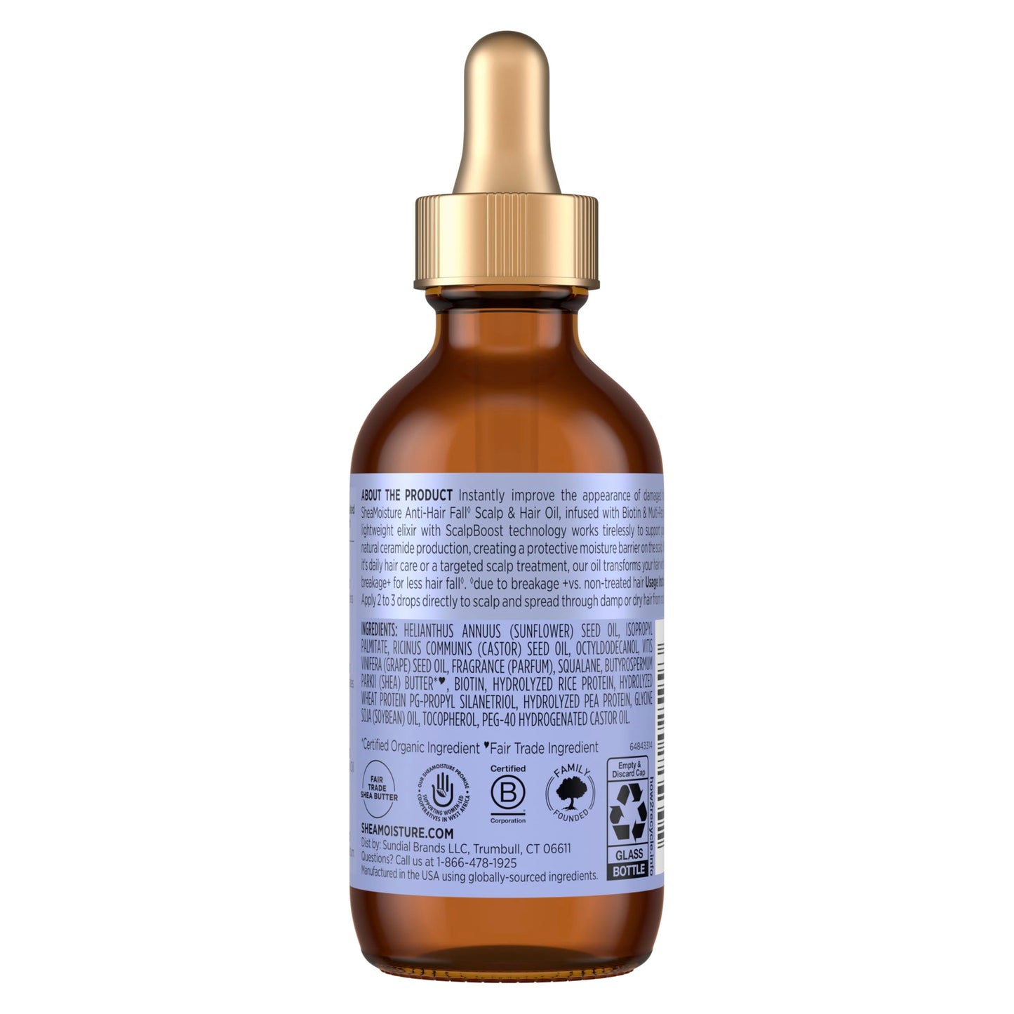 SheaMoisture Scalp & Hair Oil Anti-Hair Fall for Healthy Looking Hair and Moisturized Scalp, with Biotin & Multi-Peptide ScalpBoost Technology, 2 oz Beauty & Personal Care SheaMoisture