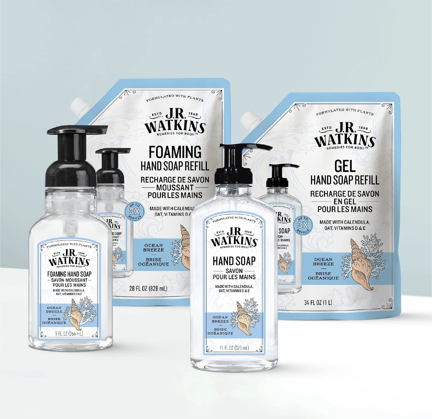 Hand Soap Gel Ocean Breeze 34floz Refill Beauty & Personal Care J.R. Watkins