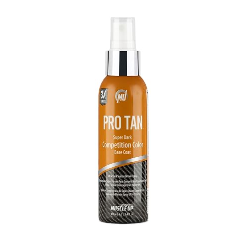 Pro Tan, Super Dark Competition Color, Base Coat, Ultra Dark Suntan Brown, Streak Free, Applies Evenly, Dries Quickly, 3.4 oz. Beauty & Personal Care Pro Tan
