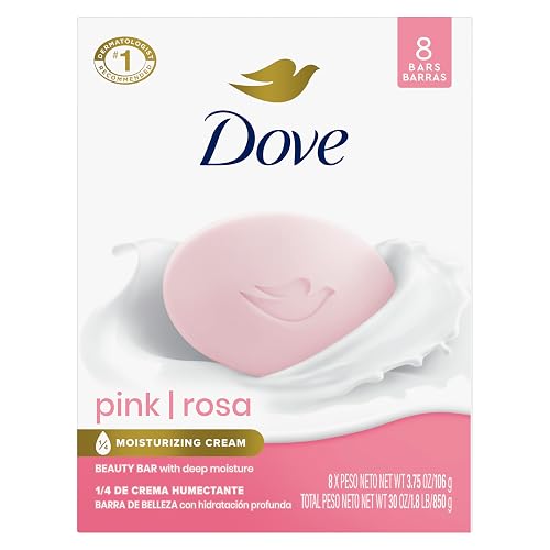 Dove Beauty Bar Soap Pink Rosa, 8 Bars for Soft, Smooth Skin, Cleans & Moisturizes 3.75 oz Beauty & Personal Care Dove