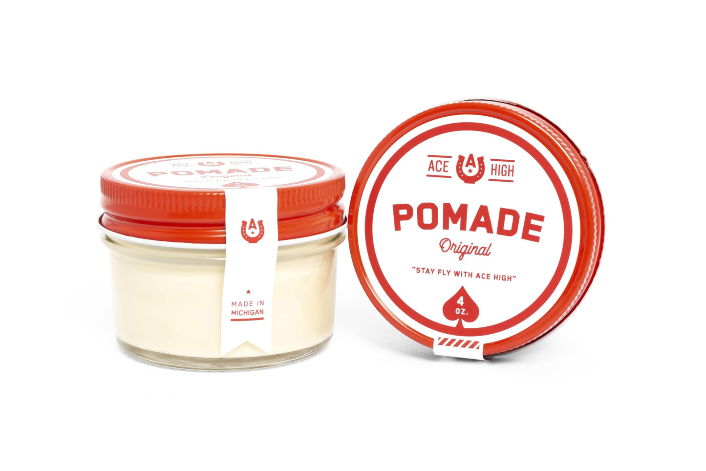 Ace High Pomade, Strong Hold, Natural Shine, Water Based, Hand Crafted, 4oz Beauty & Personal Care ace high