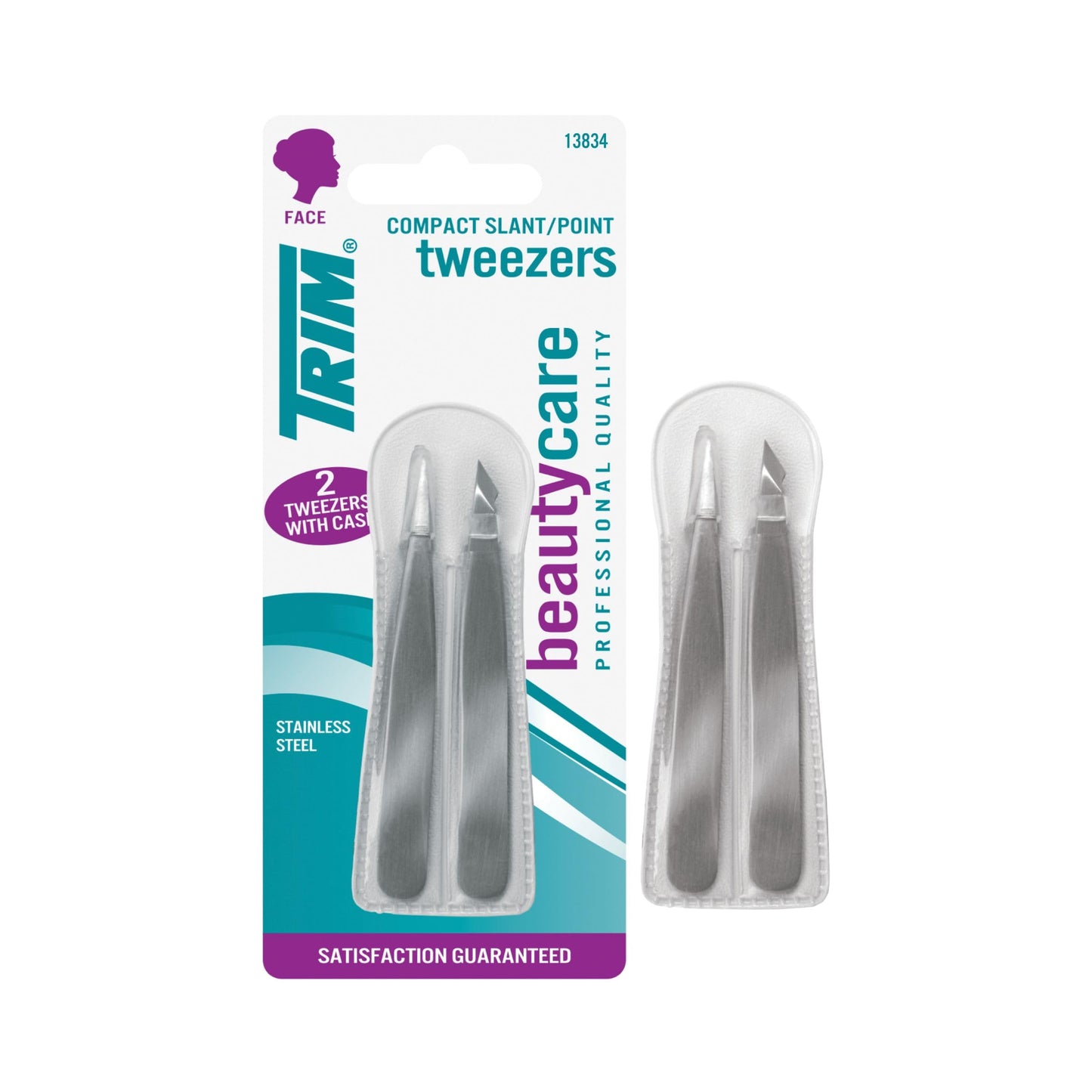TRIM Beauty Care Tweezer Duo Professional Stainless Steel Slant Point Tips Beauty and Personal Care Trim