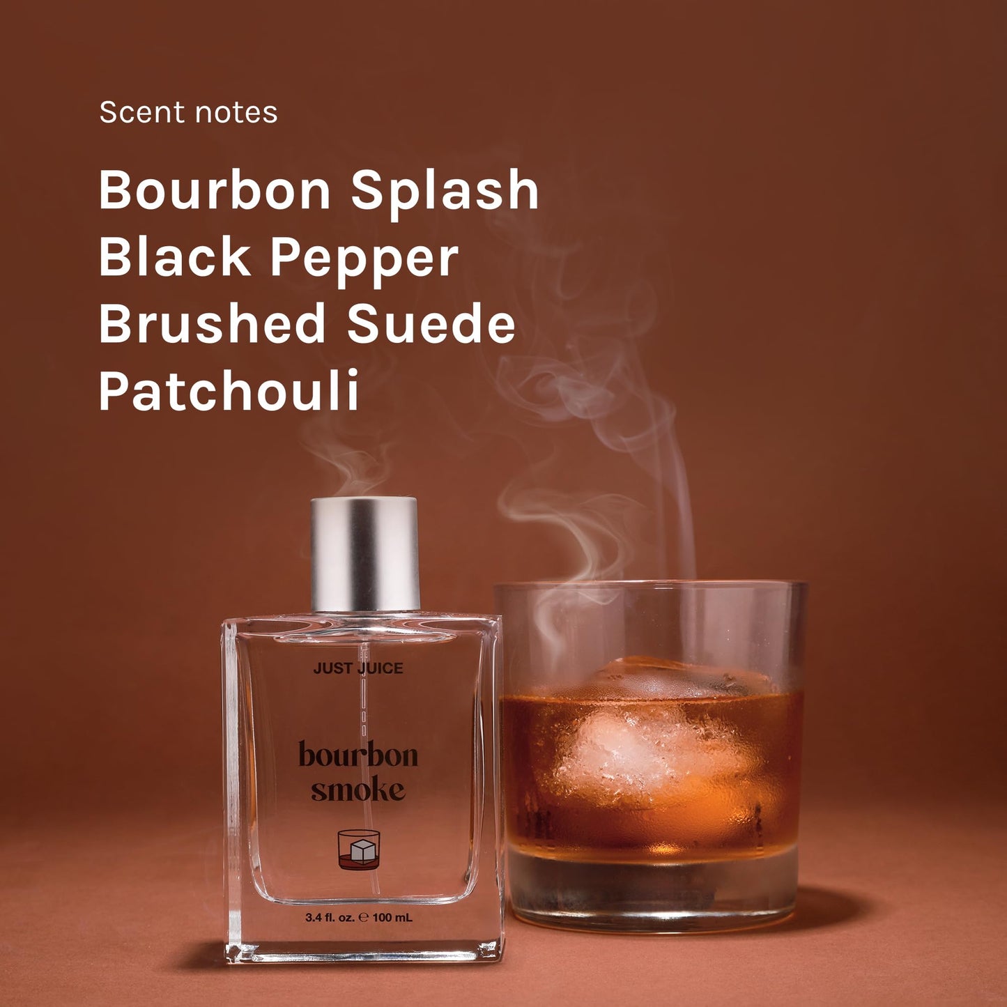 Just Juice Bourbon Smoke - Spicy, Warm Vanilla Perfume for Women and Men - Amber Perfume with Black Pepper, Cedar, Suede - 3.4 oz Beauty & Personal Care Just Juice