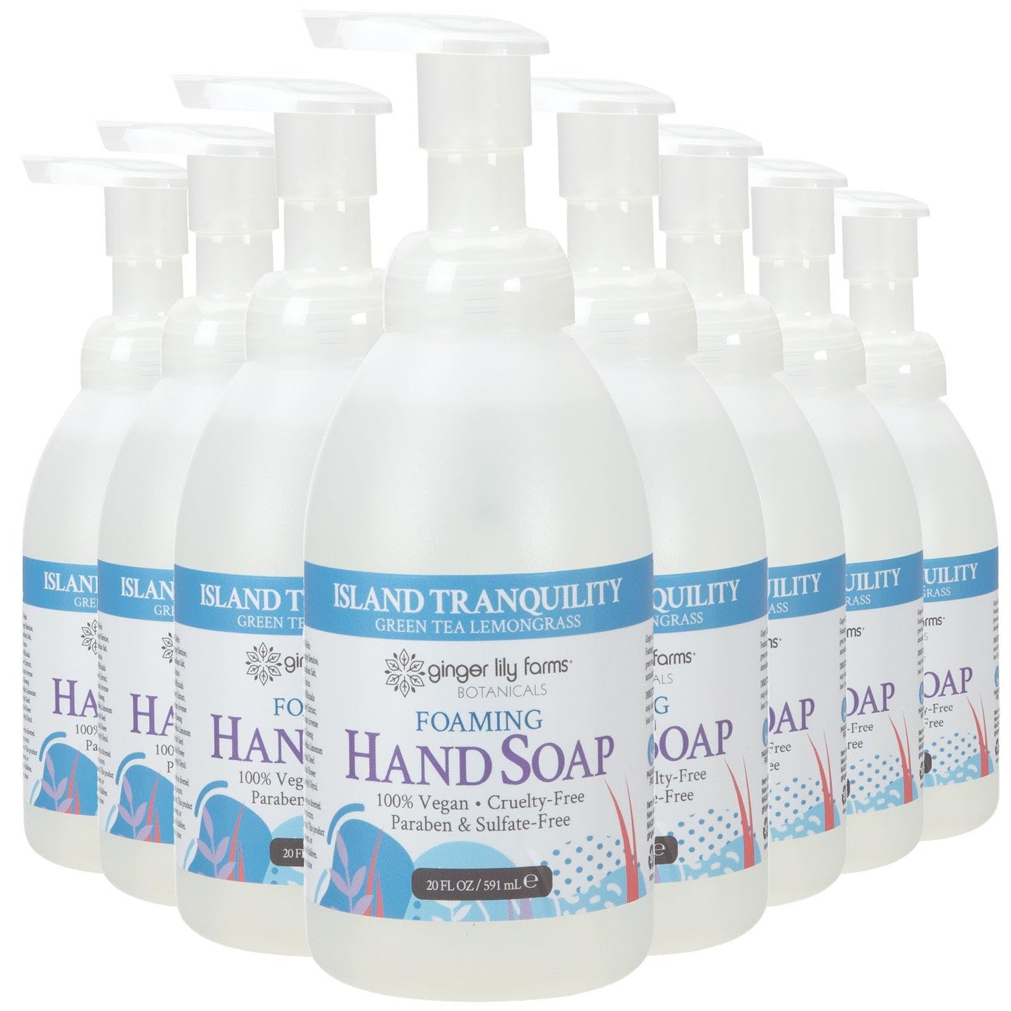 Ginger Lily Farms Botanicals All-Purpose Foaming Hand Soap Refill, Island Tranquility, 100% Vegan & Cruelty-Free, Green Tea Lemongrass Scent, 20 Fl Oz Beauty & Personal Care Ginger Lily Farms