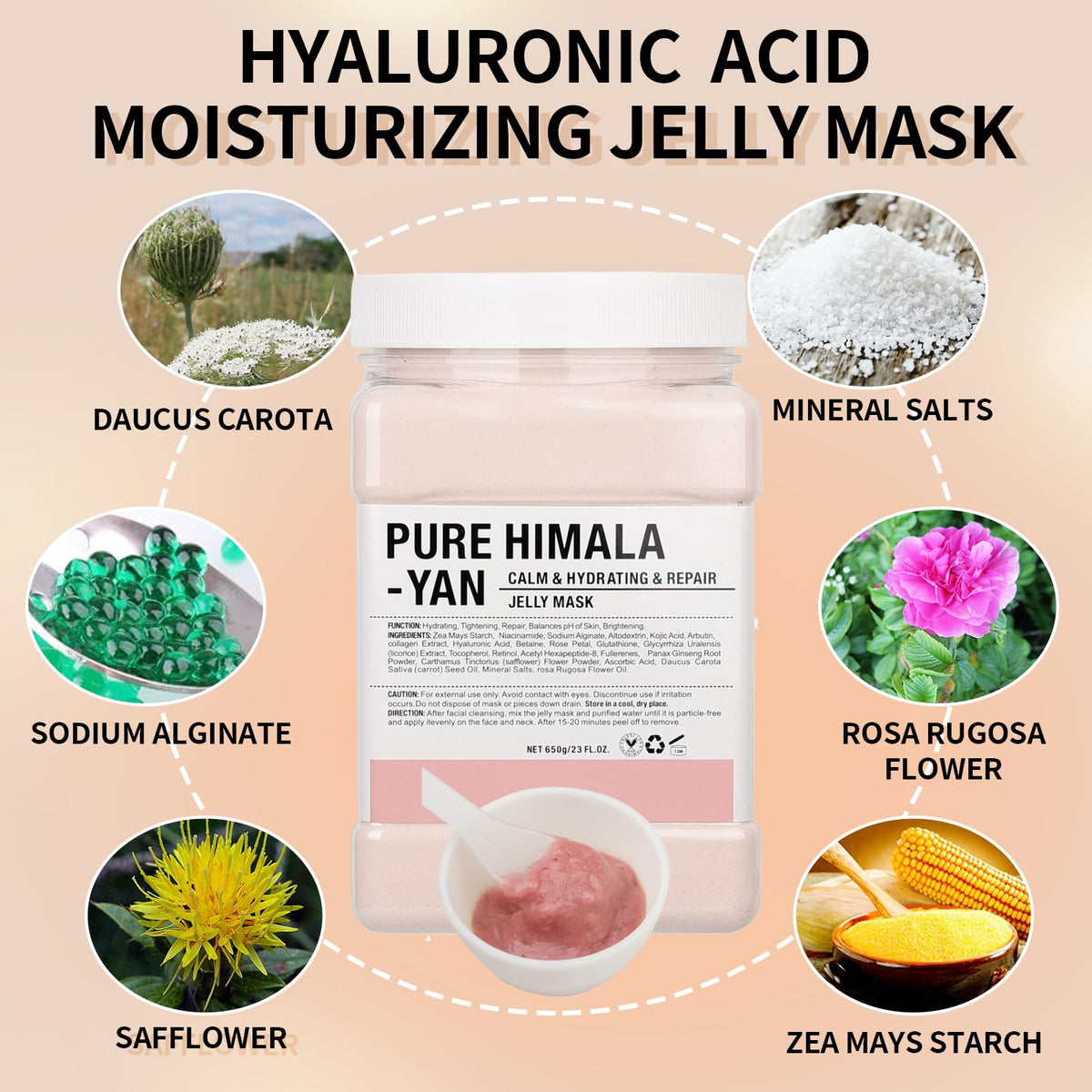 Nielies Jelly Mask For Facials, Vajacial Jelly Mask, Face Mask For Instant Hydration, Vegan Peel Off Face Mask, For Cleaning, Calming (Pure Himala Beauty & Personal Care Nielies