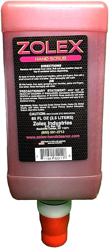 Zolex Cherry Pumice Hand Scrub for Hard Working Hands, Dispenser Available, Stain Remover for Heavy Duty Workers, Grease Remover for Mechanics - 2.5L Beauty & Personal Care Zolex