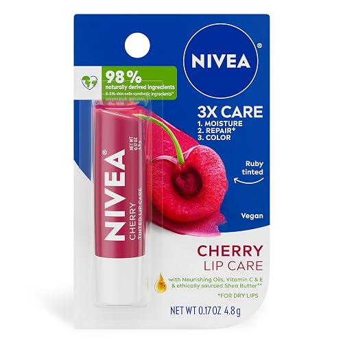 NIVEA Cherry Lip Care - Tinted Red for Beautiful, Moisturized Lips - .17 oz. Stick Beauty & Personal Care NIVEA