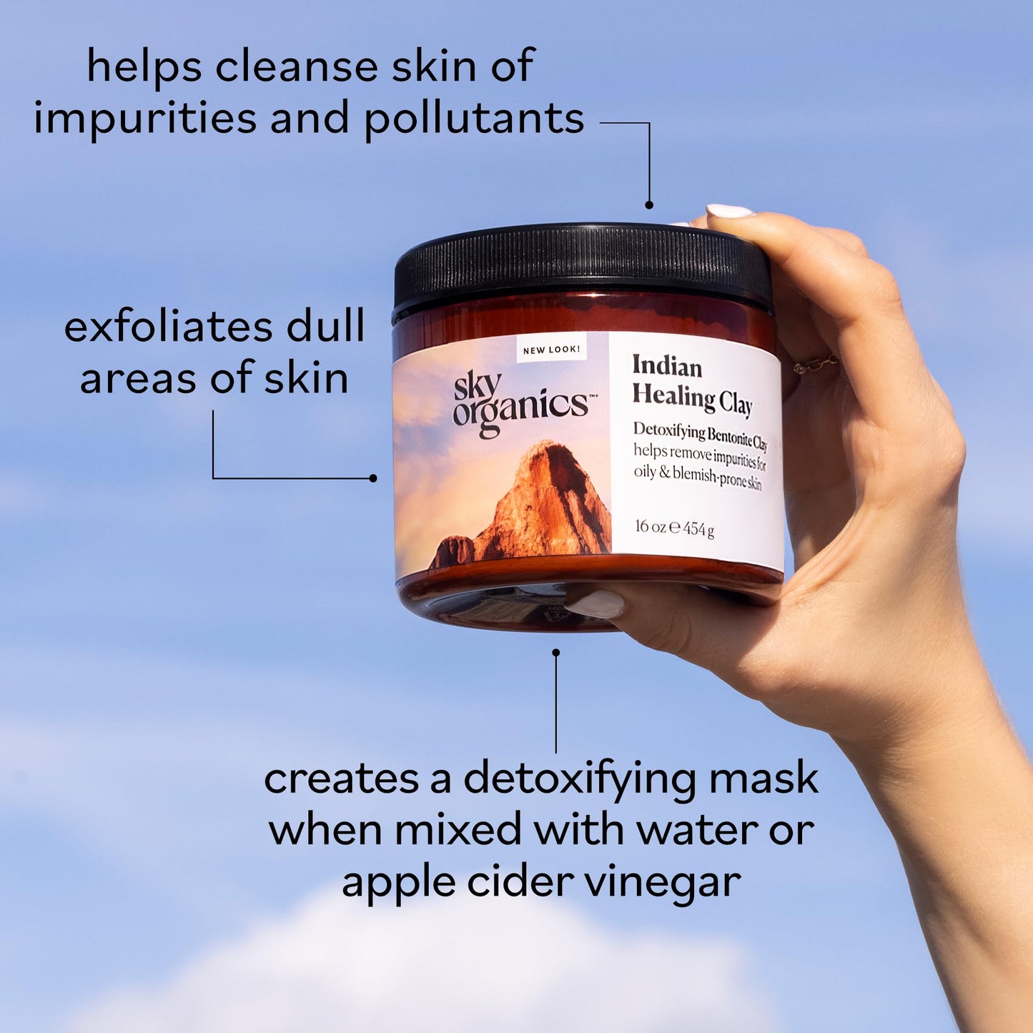 Sky Organics - Indian Healing Clay, 16 oz - Detoxifying Bentonite Clay Powder - Exfoliating Face Mask - Pore Cleaner - Combination & Oily Skin Beauty & Personal Care Sky Organics