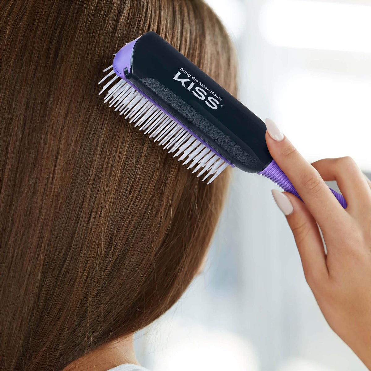 KISS Colors&Care 7 Row Non-Slip Detangling Hair Brush,Removable Cushion For Cleaning,Slip-Proof Handle For Sturdy Grip ,Detangles Without Pulling or Beauty & Personal Care KISS COLORS & CARE