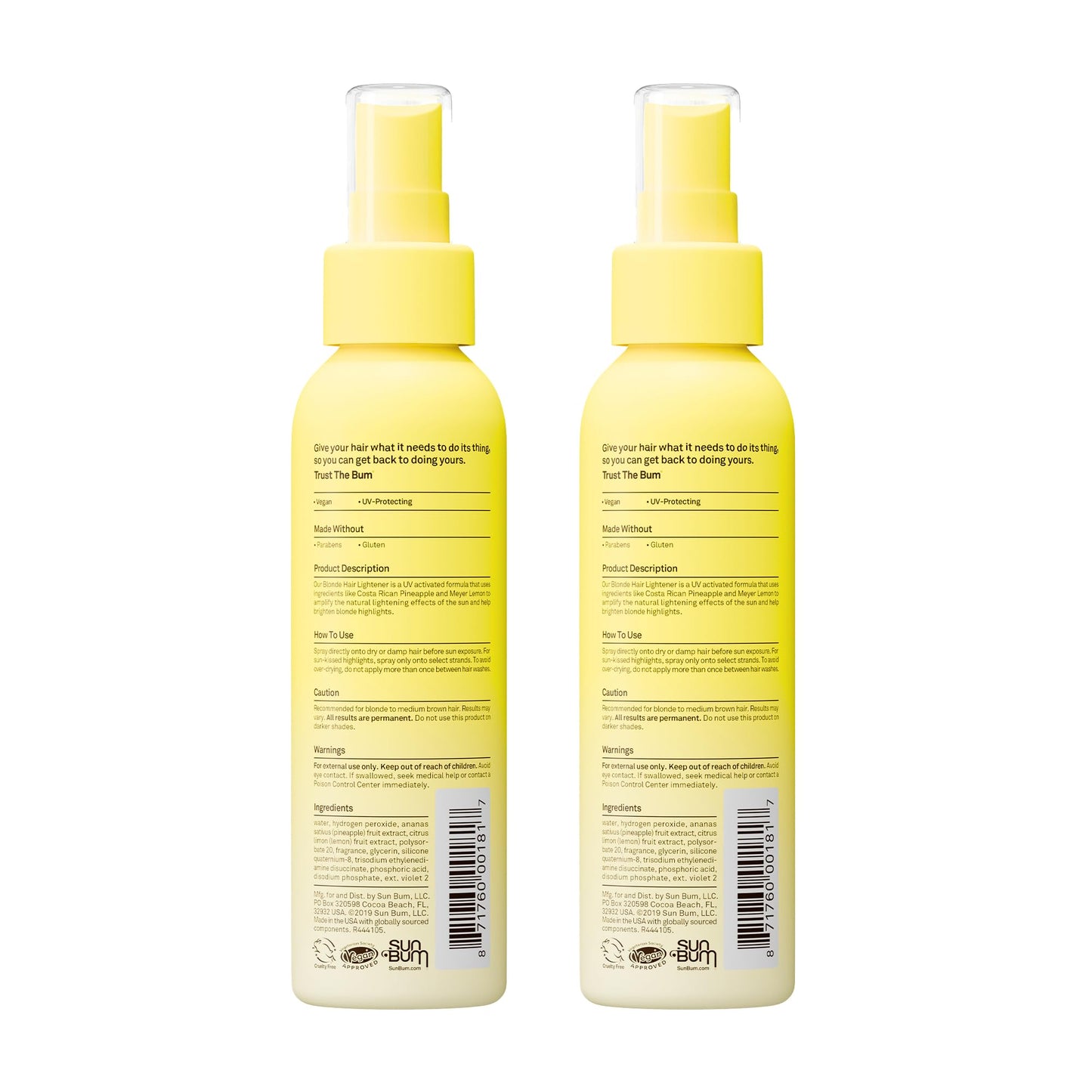 Sun Bum Blonde Hair Lightener - Vegan, Paraben, Gluten and Cruelty-Free Color Enhancing Brightener for Blondes, 2 Pack Beauty & Personal Care Sun Bum