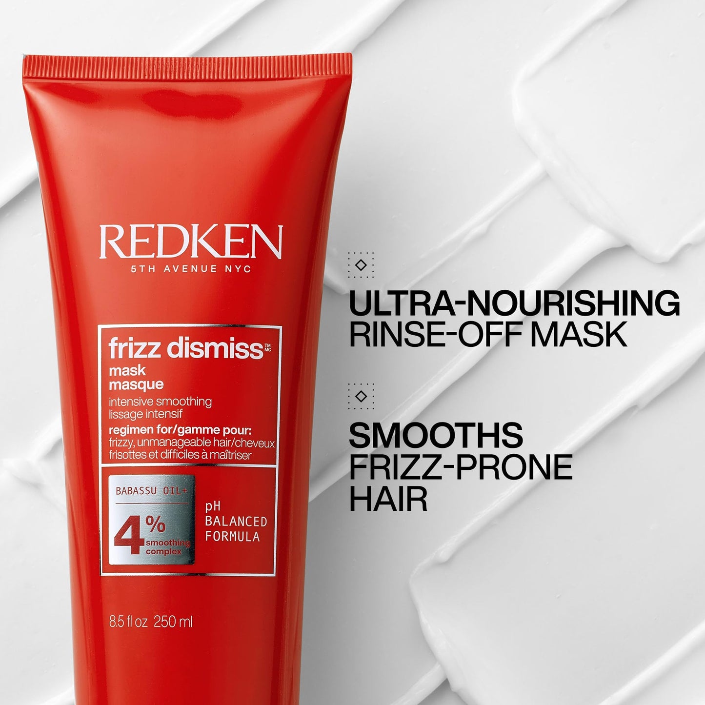 Redken Frizz Dismiss Mask, Intense Smoothing Treatment For Unruly Hair - Ultra Hydrating Smoothing Hair Mask, Hydrates, Smooths and Tames Frizz Beauty & Personal Care Redken