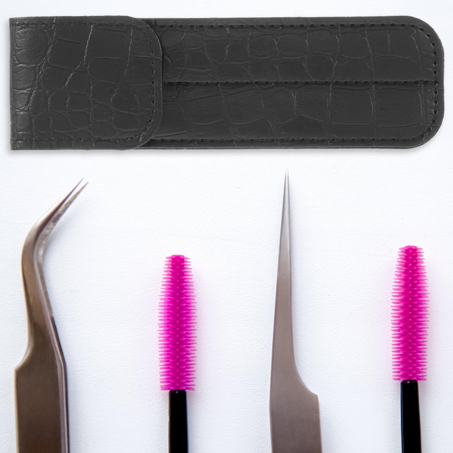 Angoily Magnetic Tool Tweezer Holder Lash Tweezer Lashes Para Uñas Nail Art Tools Lash Makeup Organizer Bag Case Empty Nest Clip Plush Make up Beauty and Personal Care Angoily