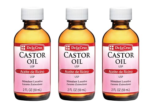 De La Cruz Castor Oil - 100% Pure Castor Oil for Hair, Skin, Eyelashes, and Eyebrows - USP Grade, 2 FL Oz (3 Bottles) Beauty & Personal Care De La Cruz