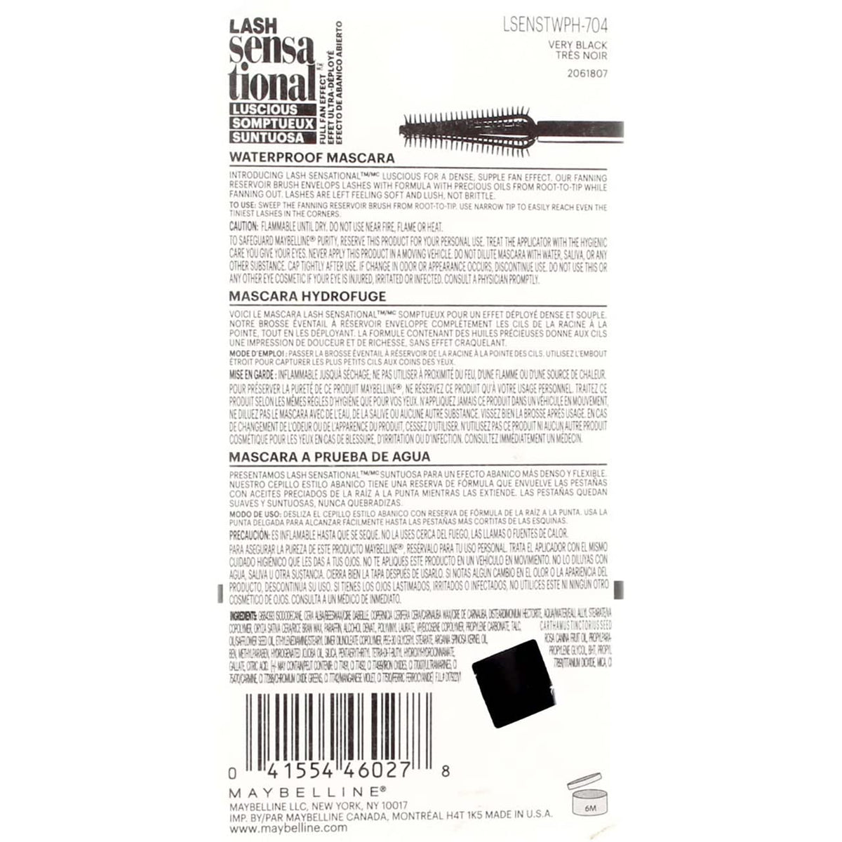 Maybelline Lash Sensational Luscious Very Black Waterproof Mascara