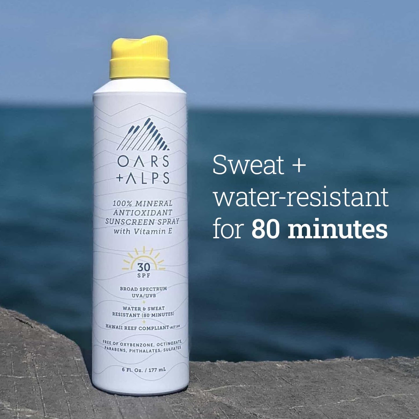Oars + Alps Sunscreen Spray for Face & Body, SPF 30 Spray Sunscreen Infused with Vitamin E & Antioxidants, No White Residue, Water & Sweat Resistant Beauty & Personal Care Oars + Alps