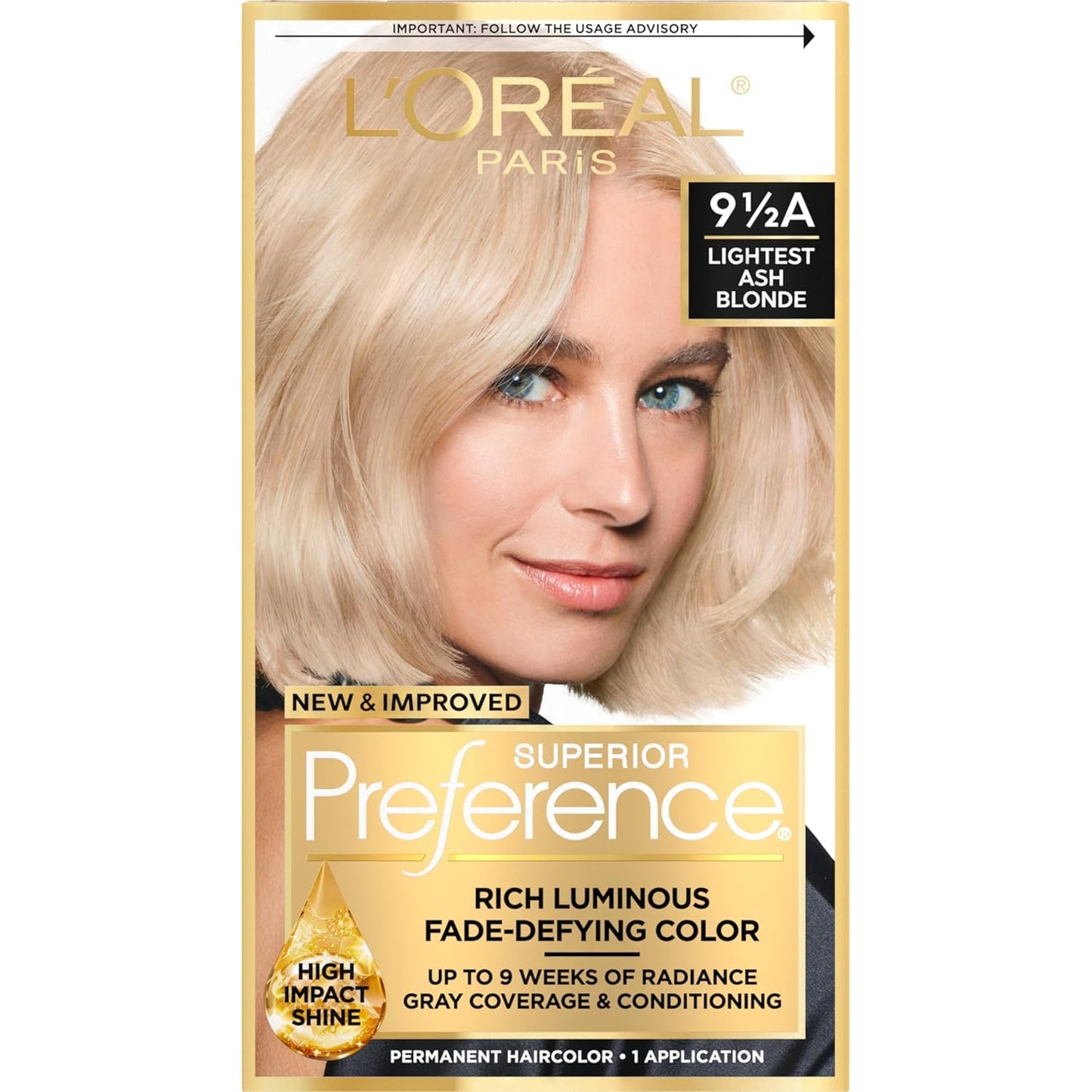 L'Oreal Superior Preference - 9-1/2A Lightest Ash Blonde (Cooler) 1 Each (Pack of 2) Beauty & Personal Care L'Oreal Paris