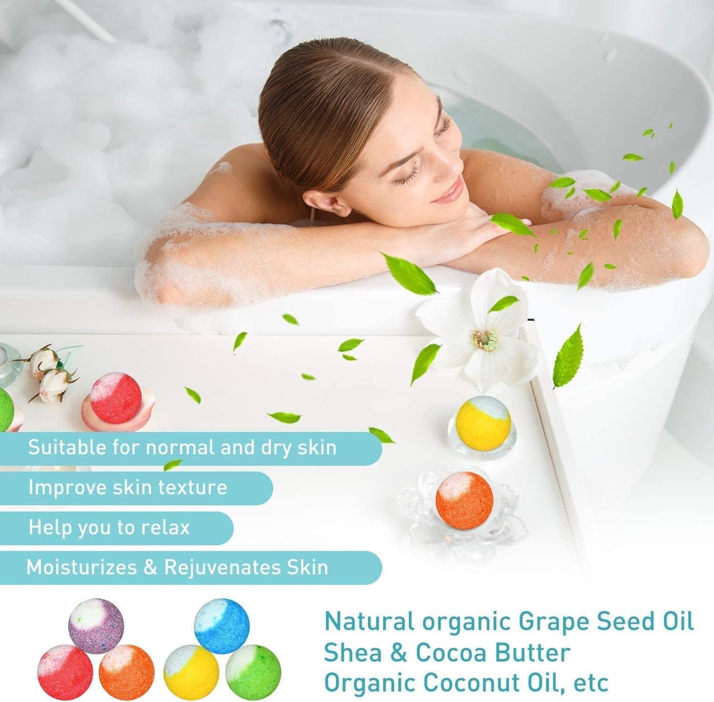 60 Pack Bath Bombs Set, Christmas Stocking Stuffers, Birthday Gift Set for Women, Natural Organic Bath Bubble Bombs for Kids/Women/Men/Mom Beauty and Personal Care PickMora
