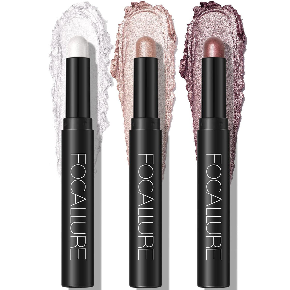 FOCALLURE 3 Pcs 2 in 1 Eyeshadow and Eyeliner Pen, Shimmer Eye Shadow Pencil, High Pigmented Eyeshadow, Highlighter Eye Liner, Multi-Dimensional eyes Beauty & Personal Care FOCALLURE