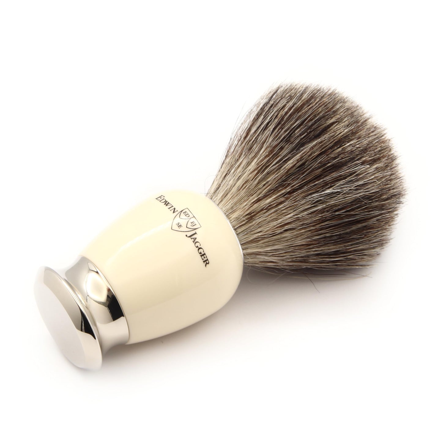 Edwin Jagger S81M587AMZ Imitation Ivory & Nickel Classic Shaving Set with Pure Badger Shaving Brush and Mach 3 Razor for Shaving Cream or Soap for Men Beauty and Personal Care Edwin Jagger