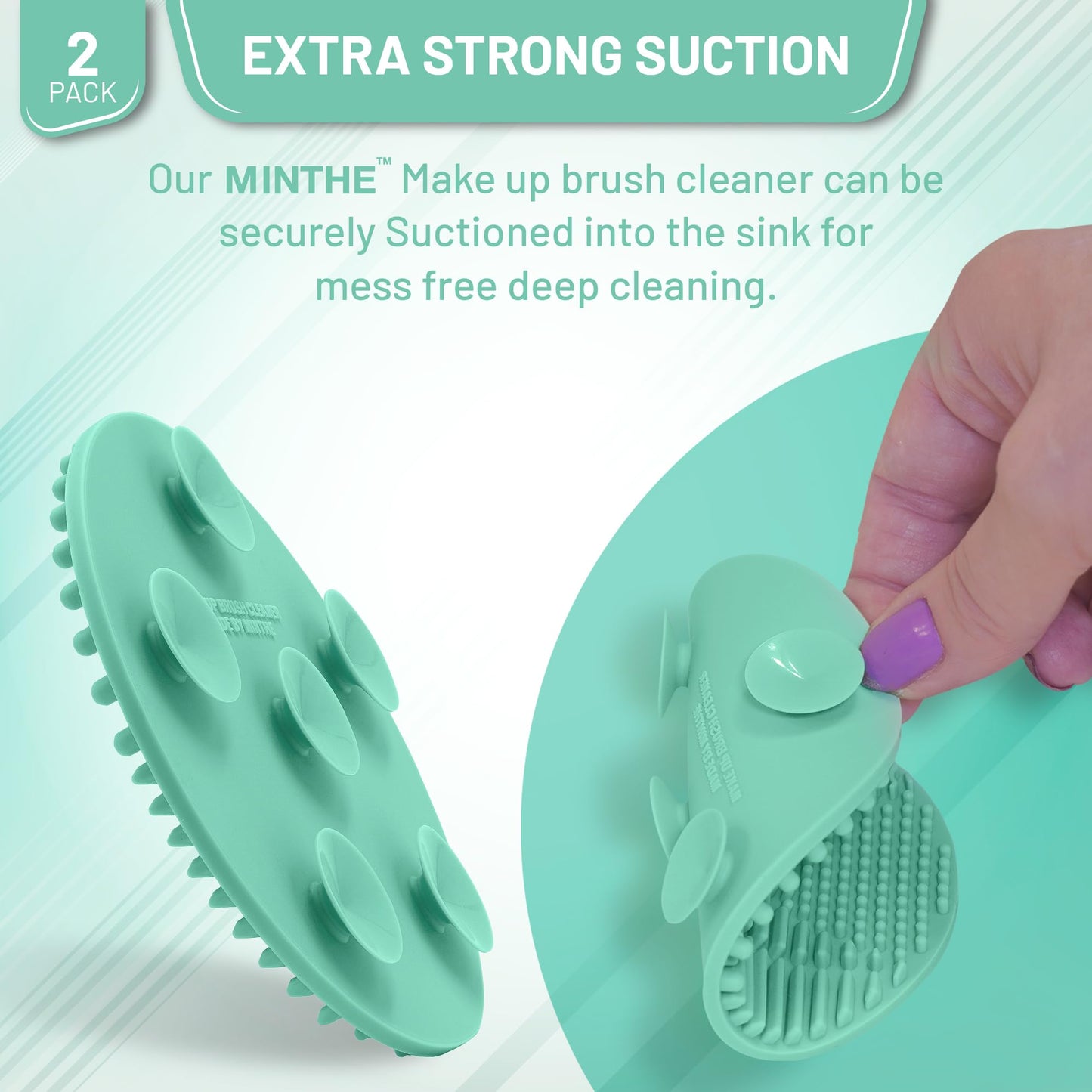 MINTHE™ Makeup Brush Cleaner Mat | 2 Pack | Silicone Make up Cleaning Pad Beauty & Personal Care MINTHE