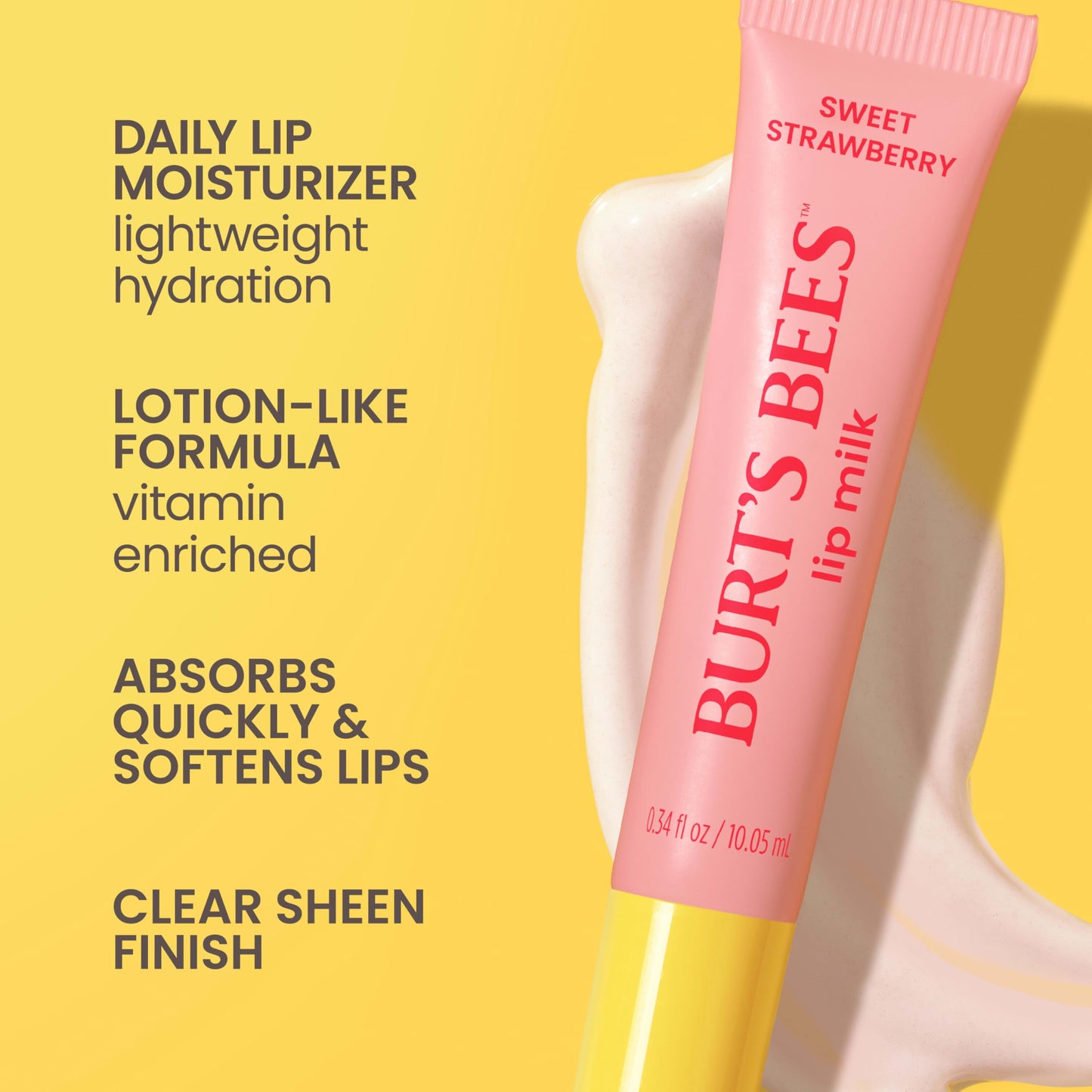 Burt’s Bees Lip Milk, Daily Lip Moisturizer, Sweet Strawberry, Vitamin Enriched Moisturizing Lip Balm with Almond Milk and Jojoba Oil, Hydrating Beauty and Personal Care Burt's Bees