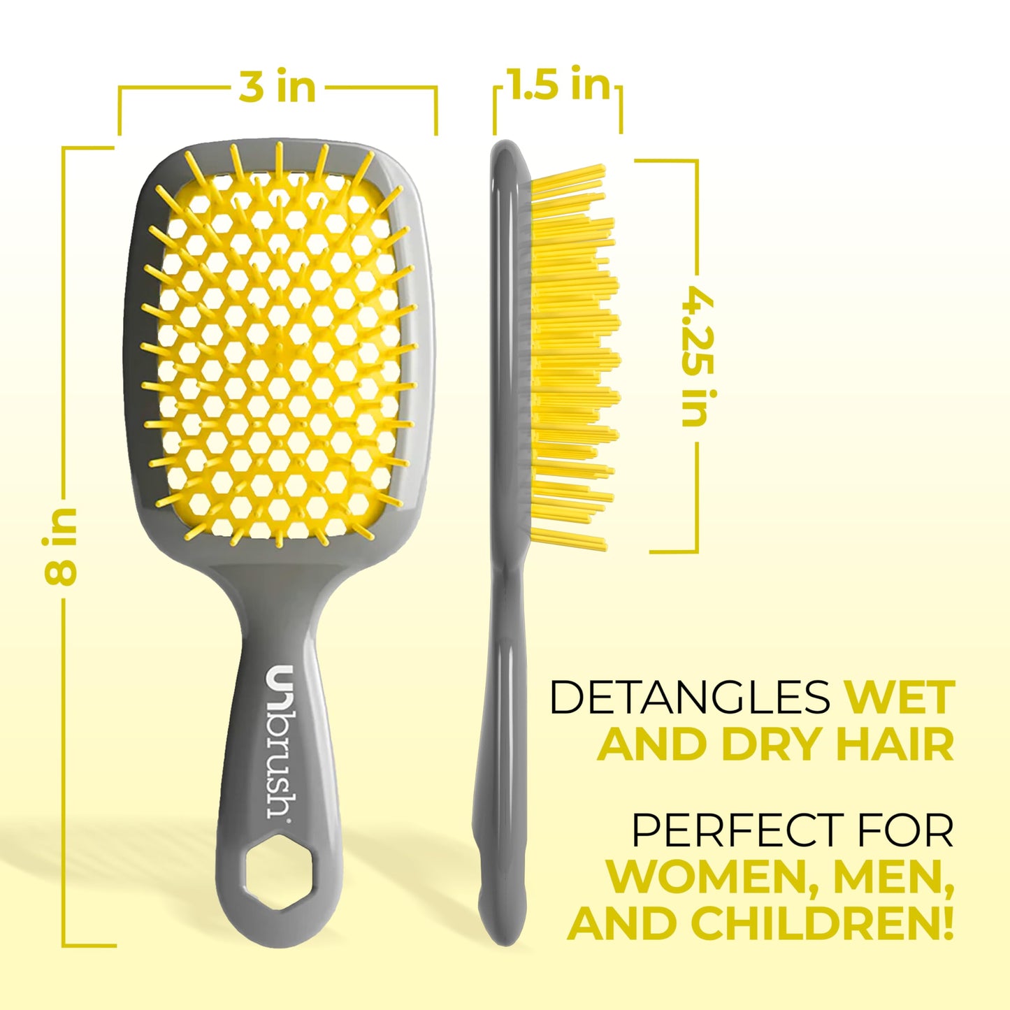 FHI Heat UNbrush Detangling Brush for Pain-Free Brushing on All Wet or Dry Hair Types - Durable DuoFlex Anti-Static Bristles, Lightweight Handle Beauty & Personal Care FHI Heat