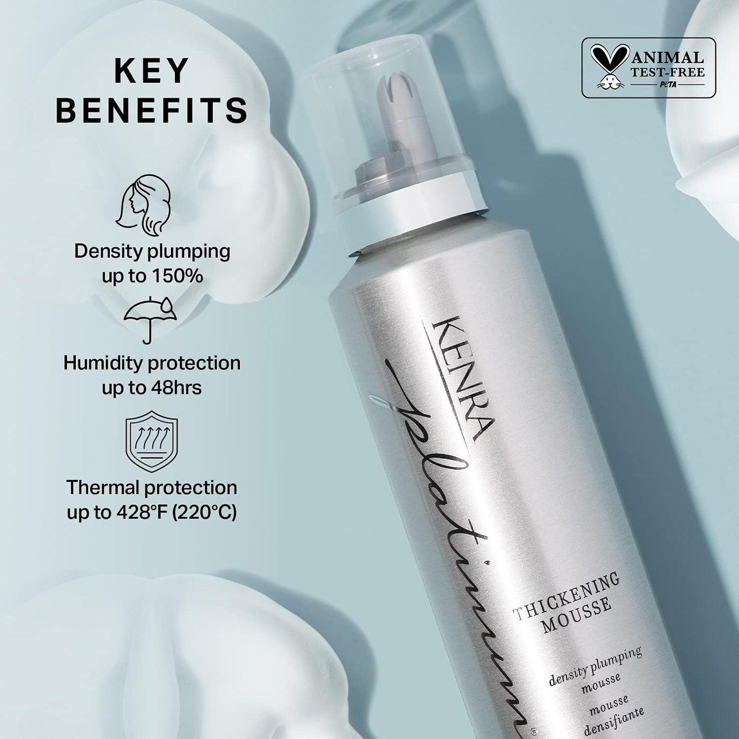 Kenra Platinum Thickening Mousse 12 | Volumizing Styler | Adds Fullness & Body | Humidity Protection Up To 48 hours | Desity Plumping up tp 150% | Beauty & Personal Care Kenra