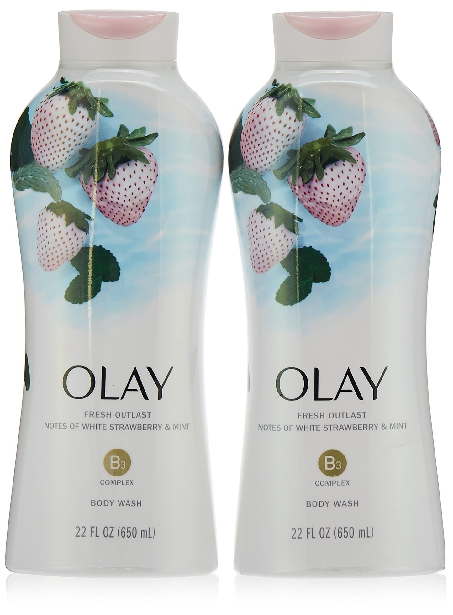 Olay Body Wash Fresh Cooling Strawberry & Mint 22 Ounce (650ml) (2 Pack) Beauty & Personal Care Olay