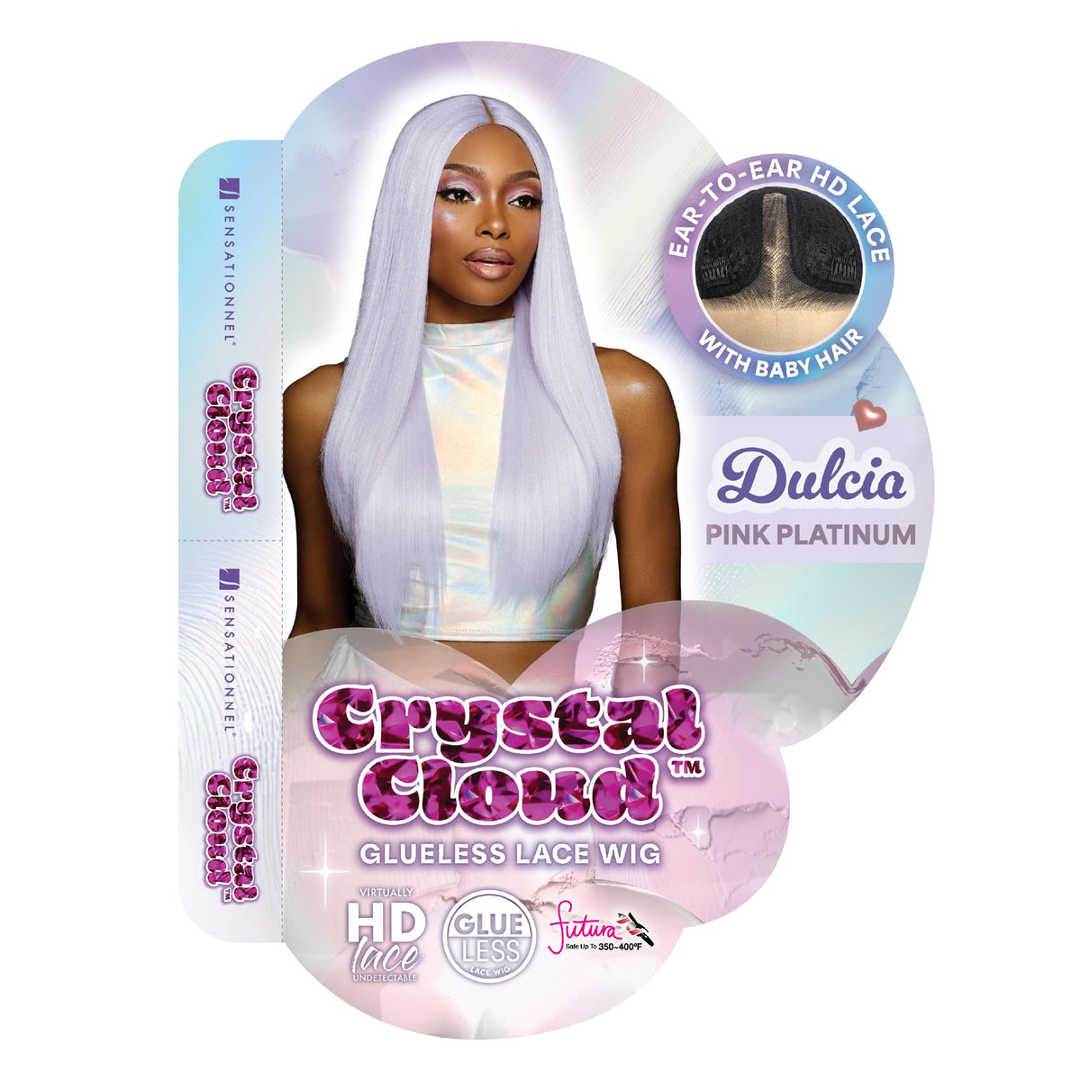 Sensationnel Shearmuse Crystal Cloud LaceWig-Dulcia, PINKPLATINUM