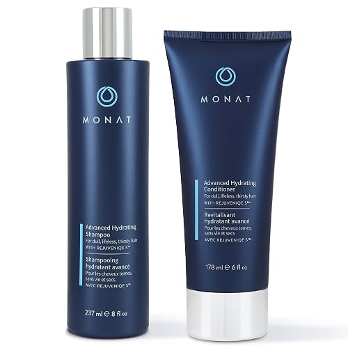 MONAT Advanced Hydration Shampoo and Conditioner Set Infused with REJUVENIQE For Dry Fine to Medium Hair - Moisturizes & Strengths - Sulfate-Free Beauty & Personal Care MONAT