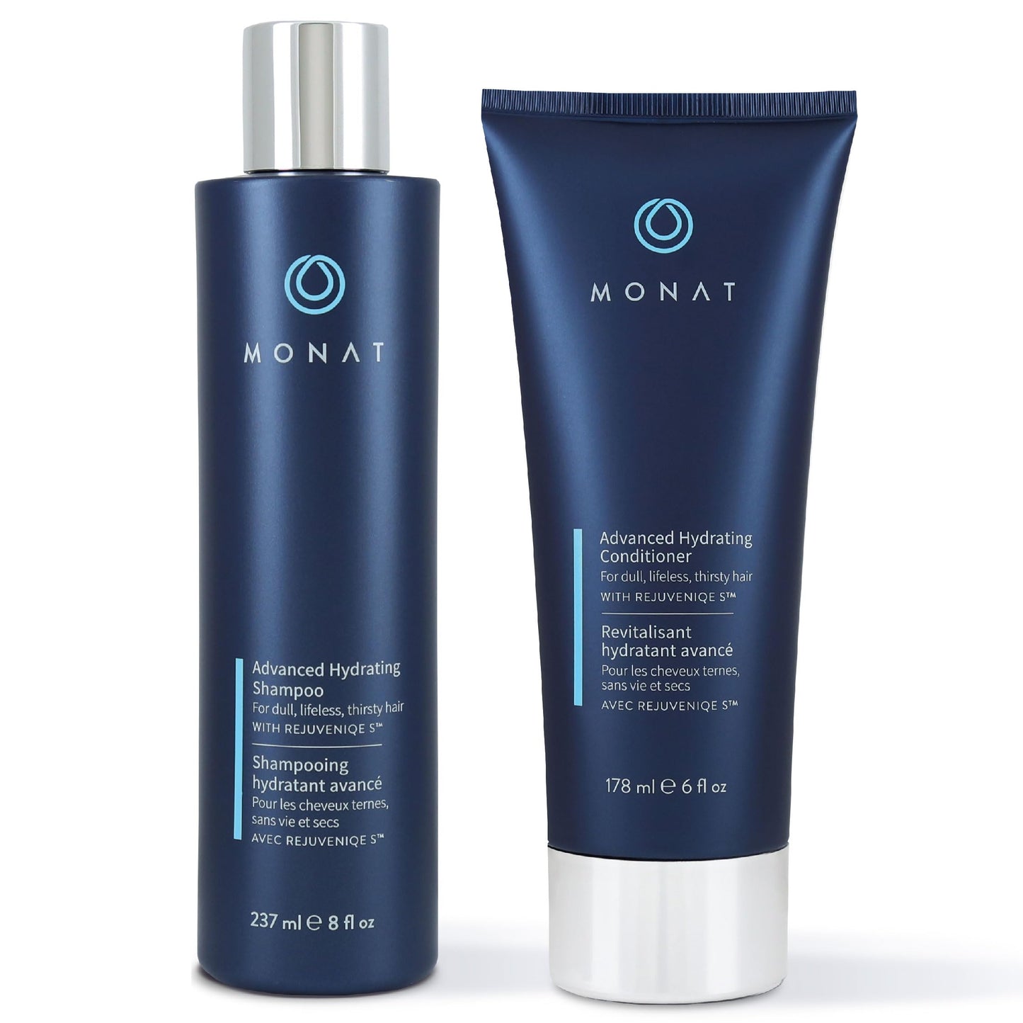 MONAT Advanced Hydration Shampoo and Conditioner Set Infused with REJUVENIQE For Dry Fine to Medium Hair - Moisturizes & Strengths - Sulfate-Free Beauty & Personal Care MONAT