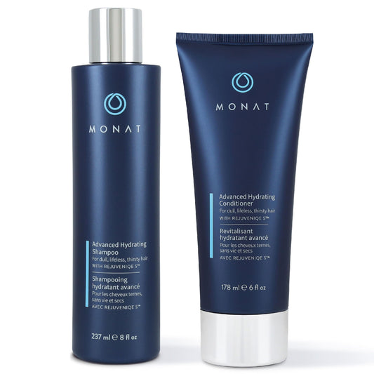 MONAT Advanced Hydration Shampoo and Conditioner Set Infused with REJUVENIQE For Dry Fine to Medium Hair - Moisturizes & Strengths - Sulfate-Free Beauty & Personal Care MONAT