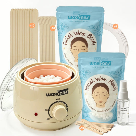 Waxfans Waxing Kit for Women - Quick-Melt Wax Kit, 8.5oz Mini Wax Pot with Temp Control, for Safe At-Home Waxing - Gentle on Face Eyebrow Bikini Beauty and Personal Care waxfans