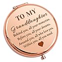 Granddaughter Gifts for Girls Inspirational Compact Mirror Granddaughter Gifts from Grandma Grandpa Compact Makeup Mirror Encouragement Presents Beauty & Personal Care Gevody